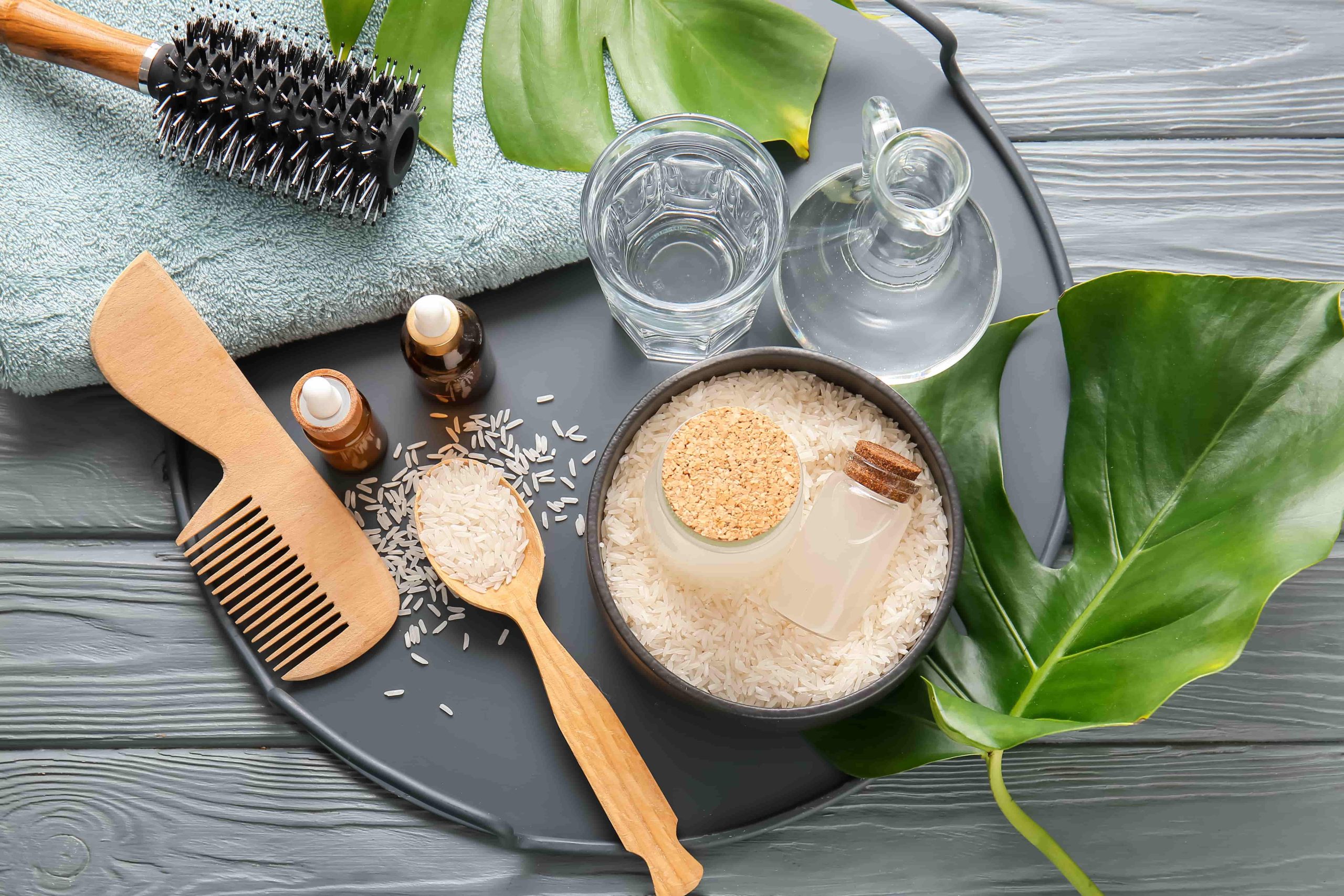 eau de riz cheveux